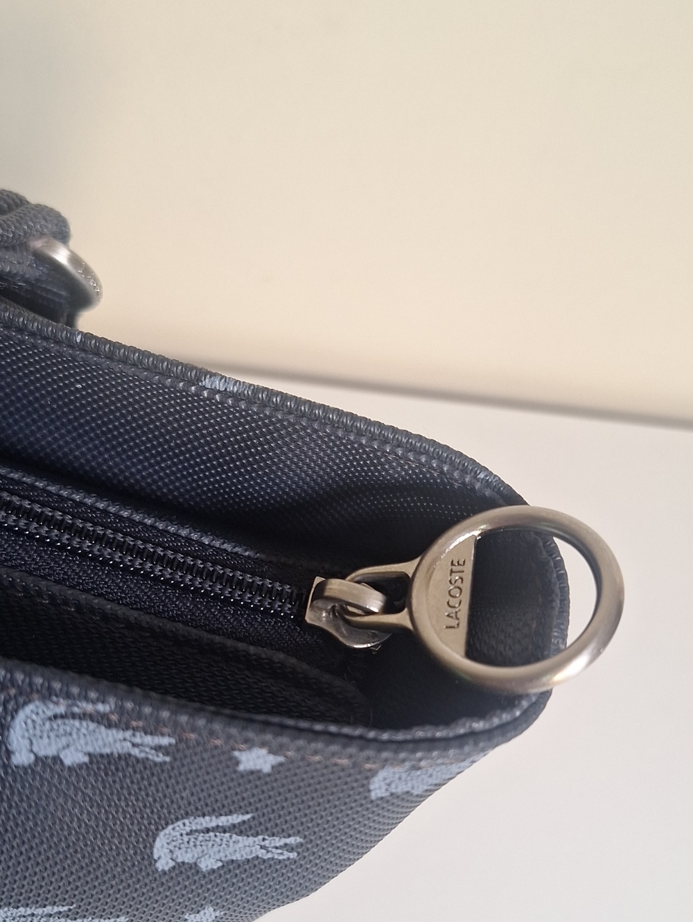 Lacoste Vintage Y2K Navy Star Crocodile Canvas Mini Hand Bag Handbag Authentic - Picture 5 of 13